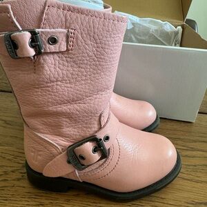 Pink Leather Frye Boots